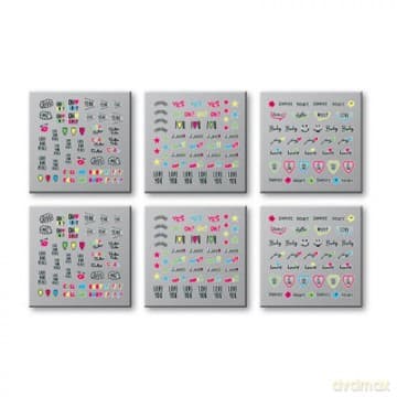 Top Choice Pielęgnacja i zdobienie paznokci Naklejki Word Neon (42300) 1opakowanie 6 szt