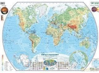 Świat 1:55 000 000 mapa polityczna i fizyczna