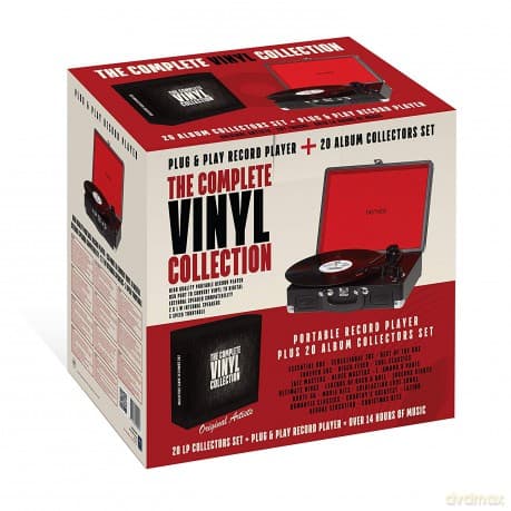 Gramofon czarny + 20 Winyli