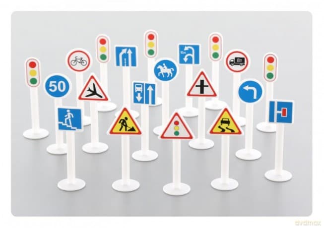 Zestaw znaków drogowych 20 elementów