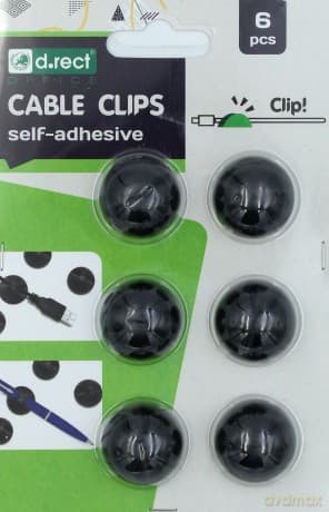 Uchwyt do kabli samoprzylepny czarny