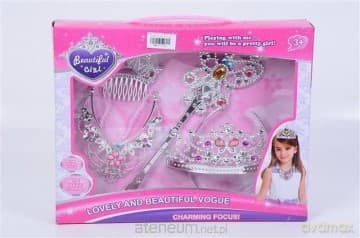 Duży zestaw biżuterii - korona naszyjnik różdżka