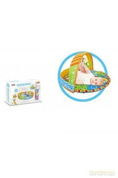 Mata edukacyjna 2w1 kojec z piłeczkami pomarańczowa