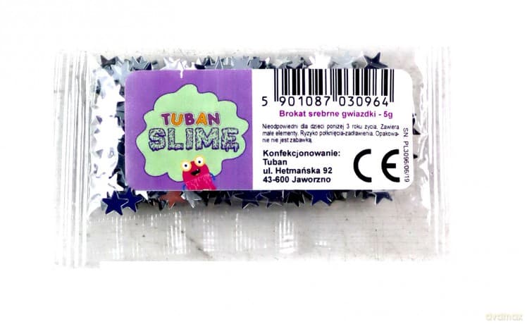 Brokat Slime - Srebrne gwiazdki