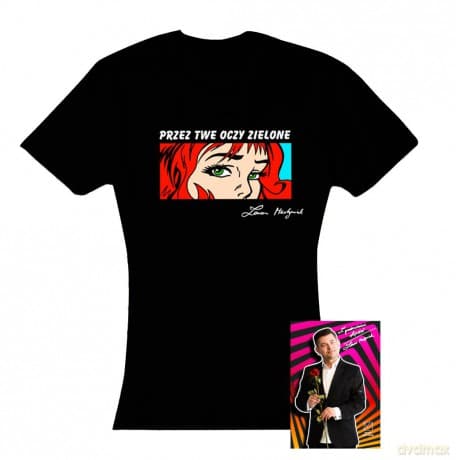Zenek Martyniuk: T-shirt damski Oczy zielone rozmiar XL +pocztówka z autografem