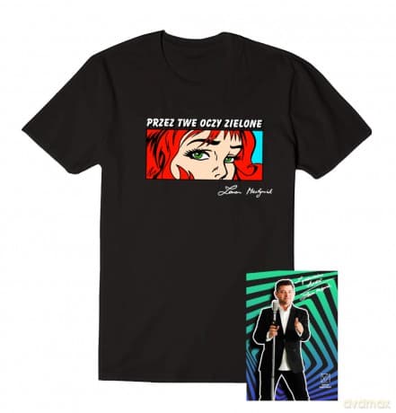 Zenek Martyniuk: T-shirt męski Przez twe oczy zielone rozmiar M +pocztówka z autografem