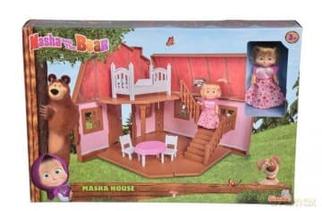 Zestaw Lalka 12 cm Masza i Niedźwiedź Dwupoziomowy dom Maszy