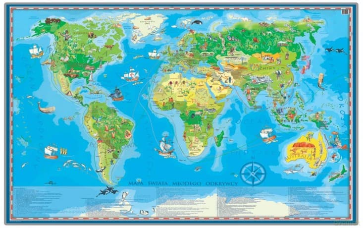 Świat młodego odkrywcy. Mapa ścienna dla dzieci
