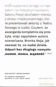 W trzech zdaniach. Zapiski z lat 2018/2019 - Krzysztof Orzechowski